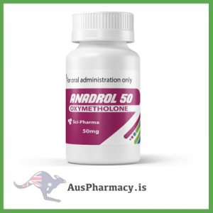 A close-up image showing Sci-Pharma Anadrol 25mg x 50 tablets, packaged and labeled for educational research use only.