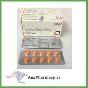 Close-up image of Tapentadol 100mg tablets labeled for research and educational purposes only, used in academic pharmacology and neurochemistry training.